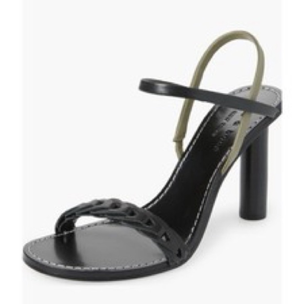 New Rag & Bone Black/Olive Infinity 3 Inch Heel Leather Sandals - Picture 2 of 3